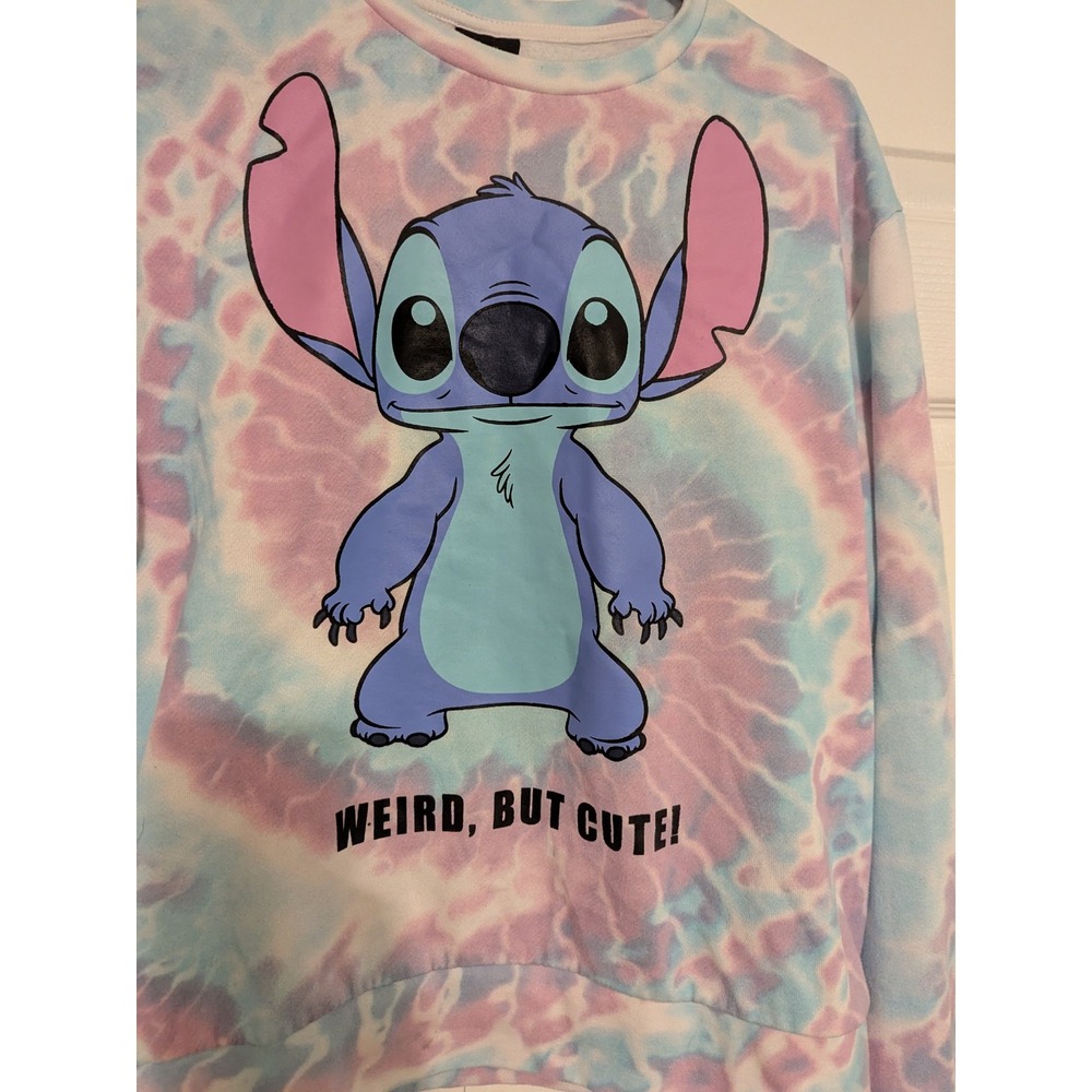 Disney Tie Dye Stitch Long Sleeve Shirt Top Sweatshirt - Size Medium